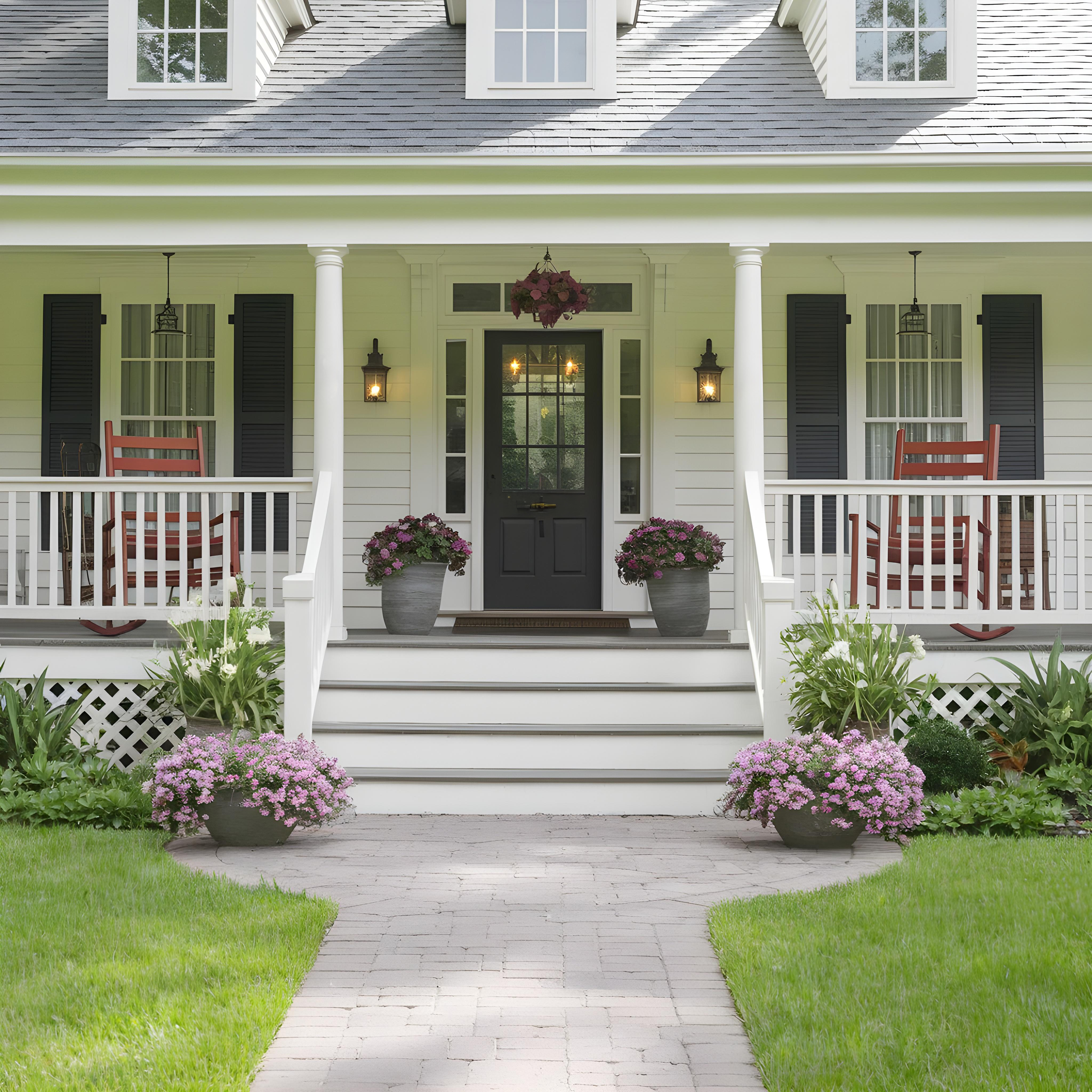 Charming White Colonial Home with Welcoming Front Porch